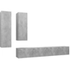 Image de vidaXL Ensemble d'armoires TV 4 pièces gris béton Bois composite