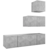 Image de vidaXL Ensemble d'armoires TV 4 pièces gris béton Bois composite