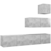 Image de vidaXL Ensemble d'armoires TV 4 pièces gris béton Bois composite
