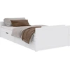 Image de vidaXL Lit en bois massif avec tiroirs pin blanc 90x200 cm