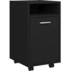 Image de vidaXL Armoire d'appoint avec roulettes Noir 33x38x60 cm Bois composite
