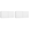 Image de vidaXL Meubles TV suspendus 2 pcs. Blanc 60x30x30 cm