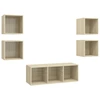 Image de vidaXL Ensemble d'armoires TV 5 pièces en bois composite chêne Sonoma