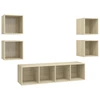 Image de vidaXL Ensemble d'armoires TV 5 pièces en bois composite chêne Sonoma