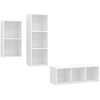Image de vidaXL Ensemble de meubles TV 3 pièces blanc en bois composite