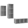 Image de vidaXL Ensemble de 3 meubles TV en bois gris béton