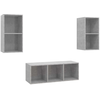 Image de vidaXL Ensemble de 3 meubles TV en bois gris béton