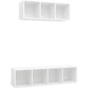 Image de vidaXL Ensemble de 2 armoires TV blanc en bois composite