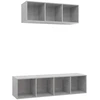 Image de vidaXL Ensemble d'armoires TV 2 pièces gris béton Bois composite