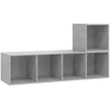 Image de vidaXL Ensemble d'armoires TV 2 pièces gris béton Bois composite