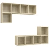 Image de vidaXL Ensemble de 4 meubles TV en bois composite chêne Sonoma