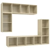 Image de vidaXL Ensemble de 4 meubles TV en bois composite chêne Sonoma