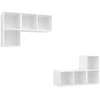 Image de vidaXL Armoires murales TV 4 pcs. Blanc Bois composite