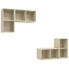 Image de vidaXL Armoires murales TV 4 pcs. chêne Sonoma bois composite
