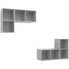 Image de vidaXL Armoires murales TV 4 pcs. Gris béton Bois composite
