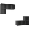 Image de vidaXL Armoires murales TV 4 pcs. Gris brillant Matériau dérivé du bois