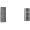 Image de vidaXL Armoires murales TV 2 pcs. Gris béton Bois composite