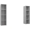 Image de vidaXL Armoires murales TV 2 pcs. Gris béton Bois composite