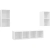 Image de vidaXL Armoires murales TV 4 pcs. Blanc Bois composite