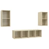 Image de vidaXL Armoires murales TV 4 pcs. chêne Sonoma bois composite