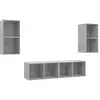 Image de vidaXL Armoires murales TV 4 pcs. Gris béton Bois composite