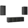 Image de vidaXL Armoires murales TV 4 pcs. Gris brillant Matériau dérivé du bois