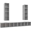Image de vidaXL Armoires murales TV 4 pcs. Gris béton Bois composite