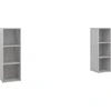 Image de vidaXL Armoires TV 2 pcs. Gris béton 107x35x37 cm Bois composite