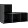 Image de vidaXL Armoires TV 2 pcs. Gris brillant 72x35x36,5 cm Bois composite