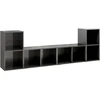 Image de vidaXL Armoires TV 4 pcs. Gris brillant 72x35x36,5 cm Bois composite