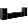 Image de vidaXL Ensemble de 6 meubles TV gris brillant en bois composite