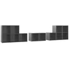 Image de vidaXL Ensemble de 8 meubles TV gris brillant en bois composite