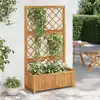 Image de vidaXL Lit surélevé avec treillis 85x38x150 cm bois massif acacia