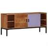 Image de vidaXL Armoire TV brun miel et gris 110x30x50 cm en bois massif d'acacia