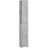Image de vidaXL Armoire de salle de bain gris béton 25x26,5x170 cm Bois composite