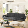 Image de Canapé "Hornbek" en velours gris foncé. Dimensions (L/L/H) 220x100x52 cm