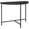 Image de vidaXL Table de jardin noire 100x50x75 cm Poly rotin
