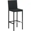 Image de vidaXL Tabouret de bar de jardin avec coussins 4 pcs. noir Poly rotin