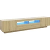Image de vidaXL Armoire TV avec lampes LED Chêne Sonoma 200x35x40 cm