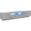 Image de vidaXL Armoire TV avec lampes LED gris béton 200x35x40 cm