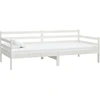 Image de vidaXL Lit de jour blanc pin massif 90x200 cm