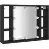 Image de vidaXL Armoire de toilette avec LED noir 76x15x55 cm