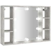 Image de vidaXL Armoire de toilette avec LED gris béton 76x15x55 cm