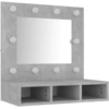 Image de vidaXL Armoire de toilette avec LED gris béton 60x31,5x62 cm