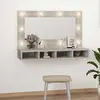 Image de vidaXL Armoire de toilette avec LED gris béton 90x31,5x62 cm