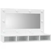 Image de vidaXL Armoire de toilette avec LED blanc brillant 90x31,5x62 cm