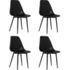 Image de vidaXL Chaise de salle à manger 4 pcs. noir PP