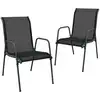 Image de vidaXL Chaises de jardin 2 pcs. acier et textilène noir