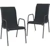 Image de vidaXL Chaises de jardin 2 pcs. acier et textilène noir