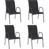 Image de vidaXL Chaises de jardin 4 pcs acier et textilène noir